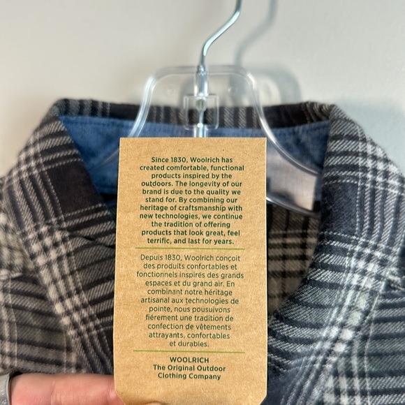 NWT Woolrich Miners Wash Cotton Flannel Plaid Shirt Sz Large Button Down Modern - Picture 4 of 15
